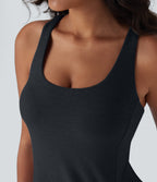 Cut Out Pocket 2-Piece Mini Yoga Active Dress