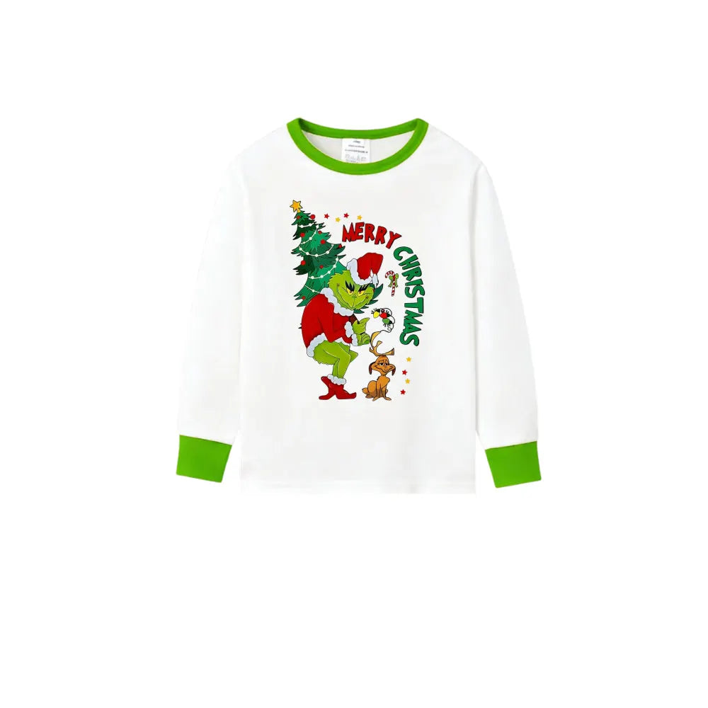 Holiday Family Christmas Pajamas Set With Funny Xmas Character Pattern Print