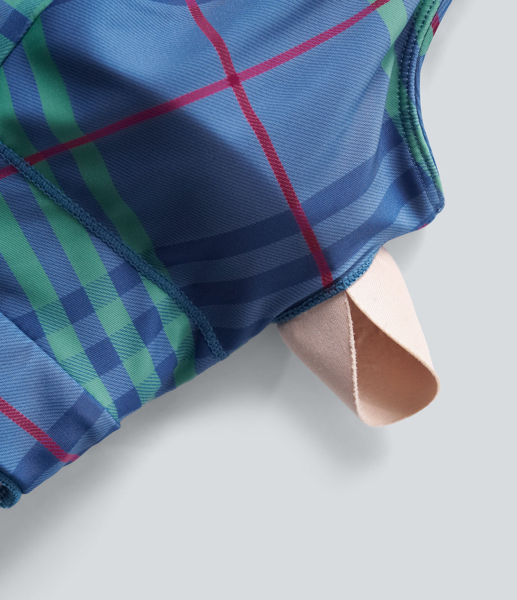 Ruffle Hem Plaid Cool Touch Yoga Cami Top
