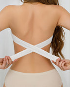 Bandeau Strapless Bralette Seamless Side Closure Criss Cross Bra Top