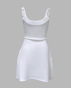 U-Neck Minimalist Slim Fit Ribbed Mini Cami Dress