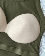 ChicMe Built-in Bra Ribbed Round Neck Tank Top