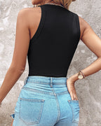 O-Neck Sleeveless Basic Slim Fit Skinny Tank Casual Top(Without Pads)