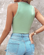 O-Neck Sleeveless Basic Slim Fit Skinny Tank Casual Top(Without Pads)