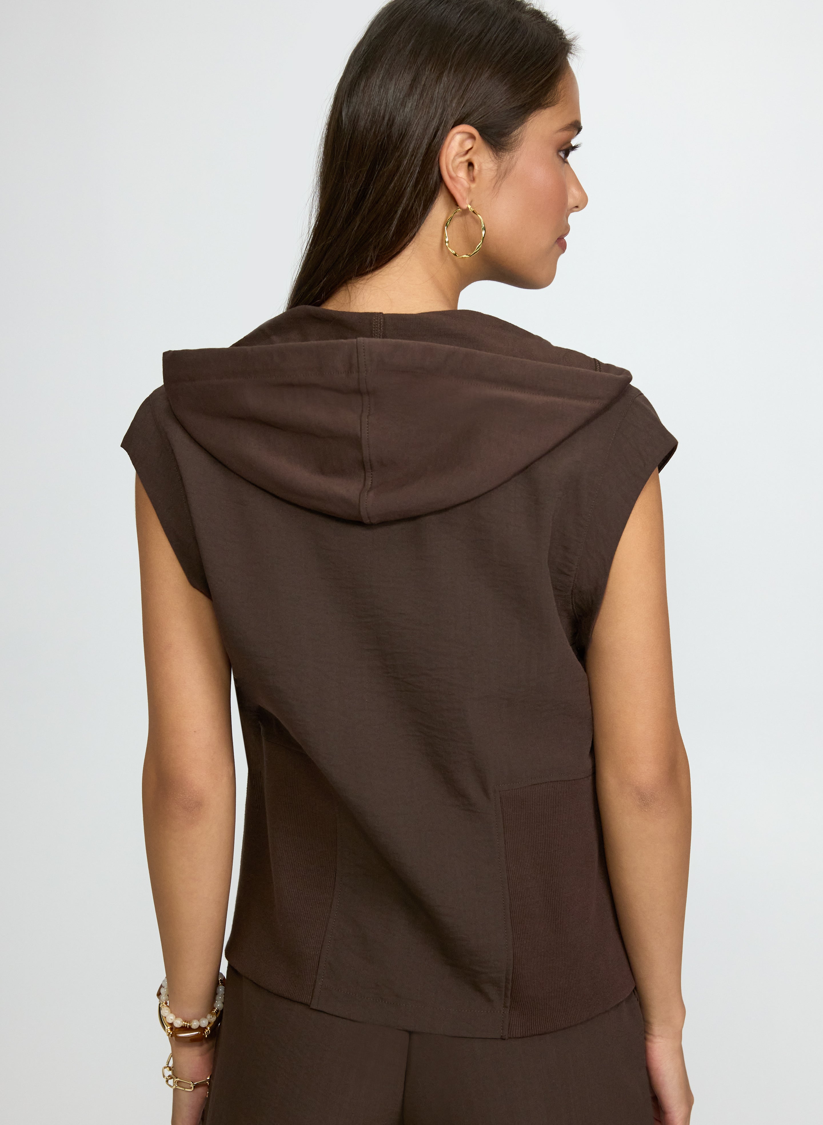 Zip Front Hooded Top
