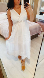 Raquelly Crochet Wrap V-neck Detailed Maxi Dress