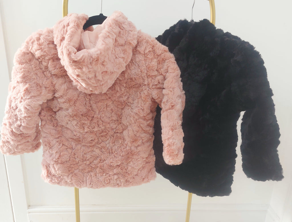 Sibel Kids Hooded Faux Fur Coat