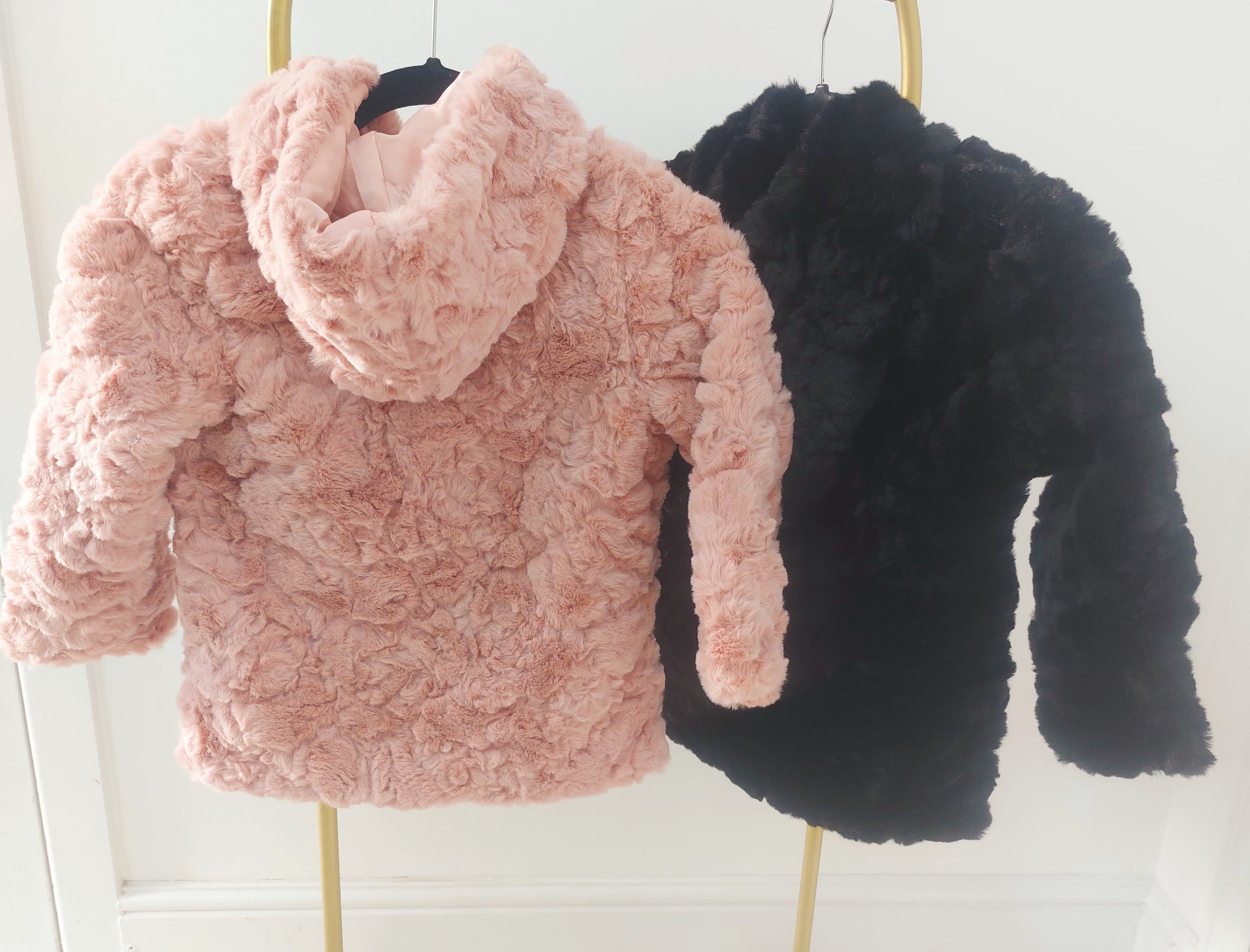 Sibel Kids Hooded Faux Fur Coat
