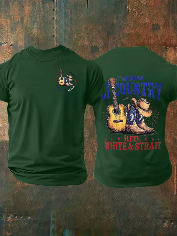 Men's RED WHITE & STRAIT  Print T-Shirt