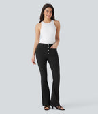 Mid Rise Denim Like Work Pants with Pockets