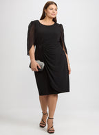 Chiffon Cape Sleeve Dress