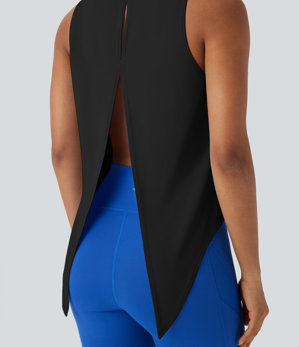 Tie Back Cool Touch Running Tank Top-UPF50+