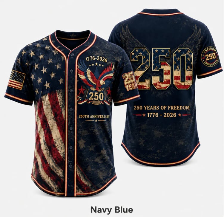 America 250th Anniversary Baseball Jersey - 1776-2026 Patriotic Freedom Shirt
