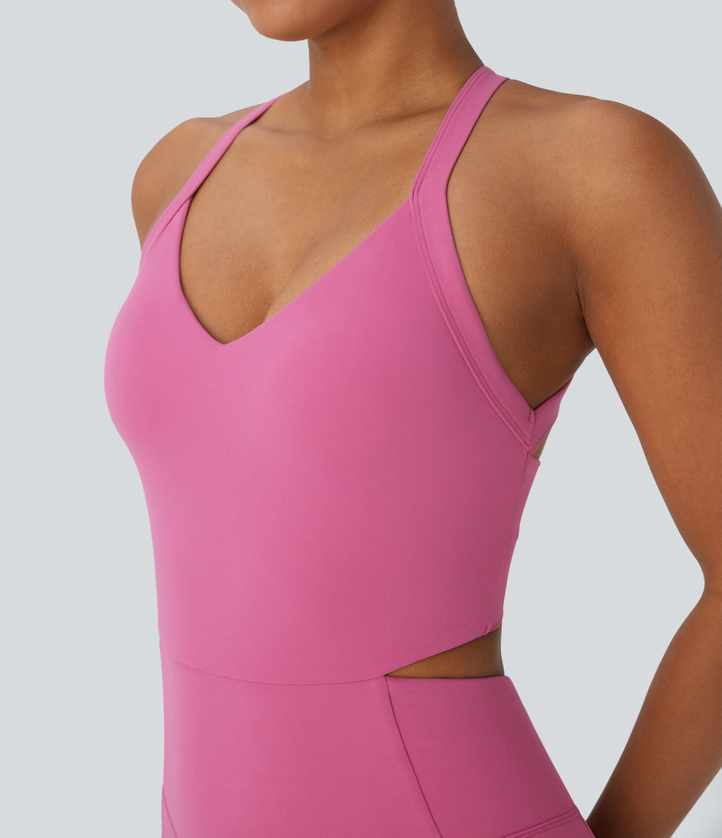UltraSculptTM SoCinched Tummy Control Training Romper with Pockets-Easy Peezy Edition