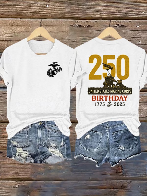 Women's  UNITED STATES MARINE CORPS BIRTHDAY Print T-Shirt