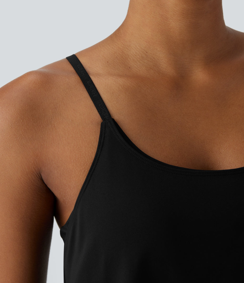 SoftlyZeroTM Airy 2-Piece Mini Cool Touch Yoga Active Slip Dress with Pockets-UPF50+