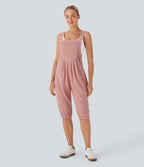 Waffle Casual Shortalls with Pockets