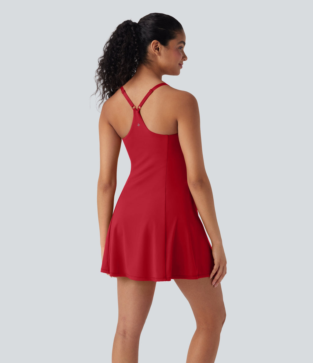 SoftlyZeroTM Airy 2-in-1 Cool Touch Mini Dance Active Dress with Pockets-Easy Peezy Edition-D/DD/DDD/F Cups