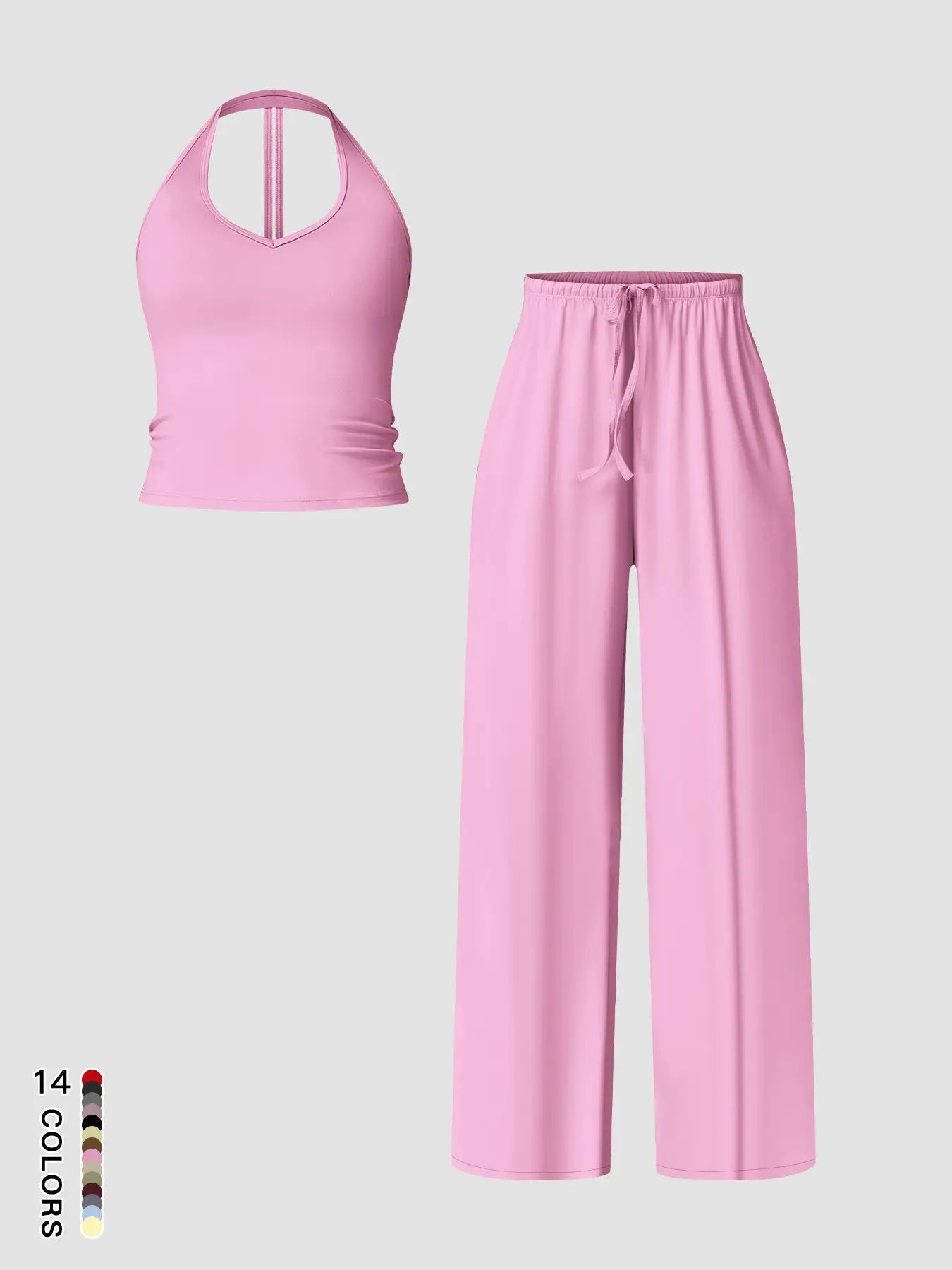Women's Quick-Dry Sports Tank Top, Casual High-Waisted Bell Bottoms