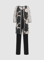 Lace Jacket, Top & Pants Set