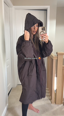 2026 NewDrying Robe Water Resistant Wind Resistant Changing Soft Sherpa Fleece Lined Oversized Hooded Long Sleeve Coat Jacket