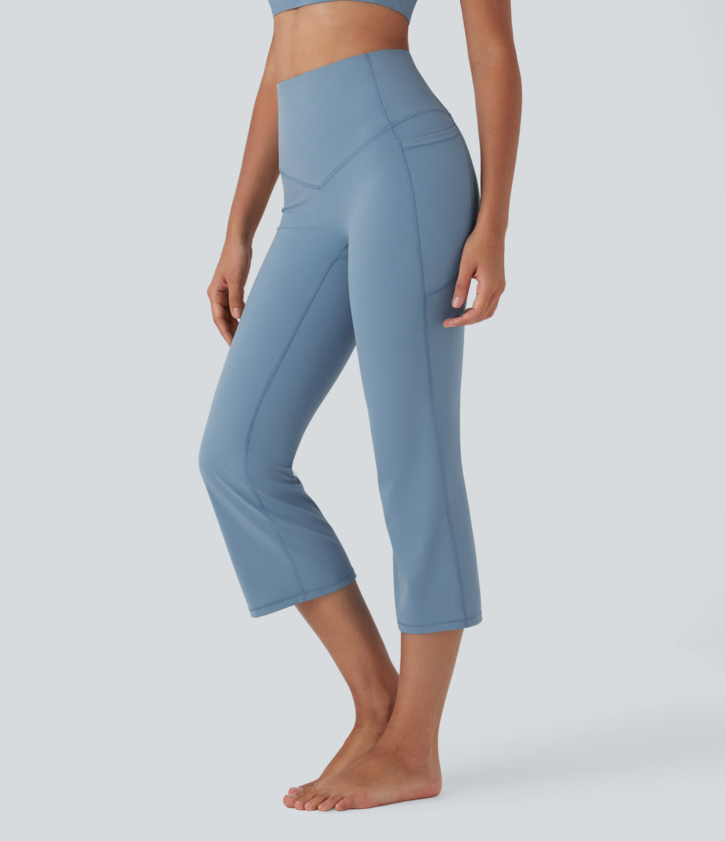 UltraSculptTM SoCinched High Waisted Tummy Control Cropped Yoga Bootcut Leggings with Pockets