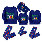 Christmas Family Matching Pajamas-Cozy Blue Pjs Set with "Family Christmas 2025"  Print