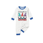 Family Holiday Christmas Blue Sleepwear Set with Christmas Gnome Print