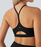 Ribbed Low Support Cut Out Yoga Sports Bra