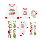 Family Christmas White Pajamas Set With Merry Christmas & Classic Character Print
