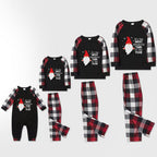 Christmas Family Matching Pajamas-Red and Gray Plaid Pjs set with "It is the most wonderful time of the year" and Gnome Print