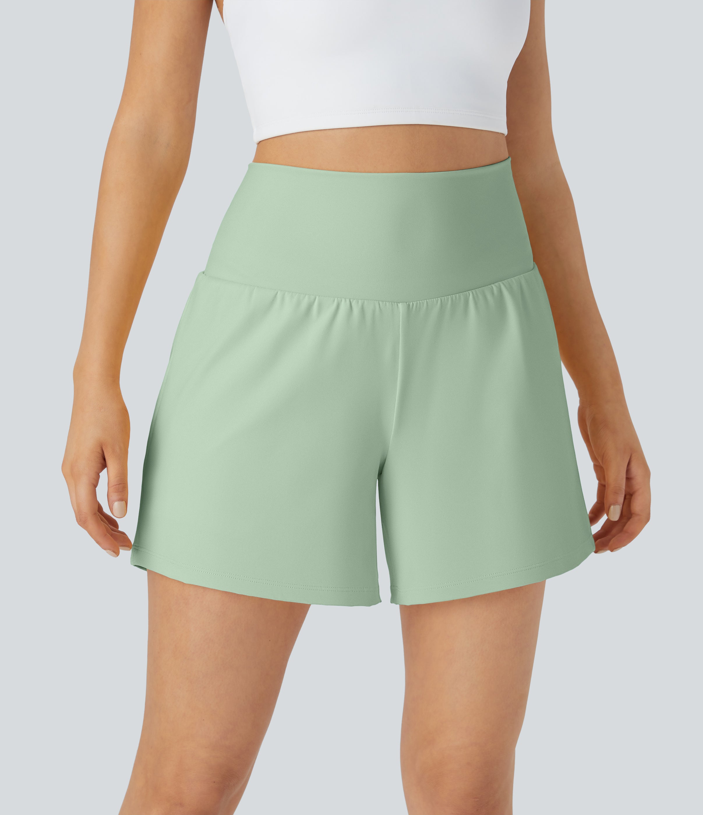 2026🔥UK Super High Waisted Back Pocket & Side Hidden Pocket 2-in-1 Yoga Shorts