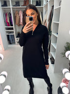Adeena Plain Zip Detail Jumper Dress
