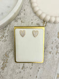Diamante Disk Style Heart Earrings (2 Colours)