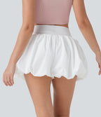 High Waisted Drawstring Casual Bubble Shorts with Pockets