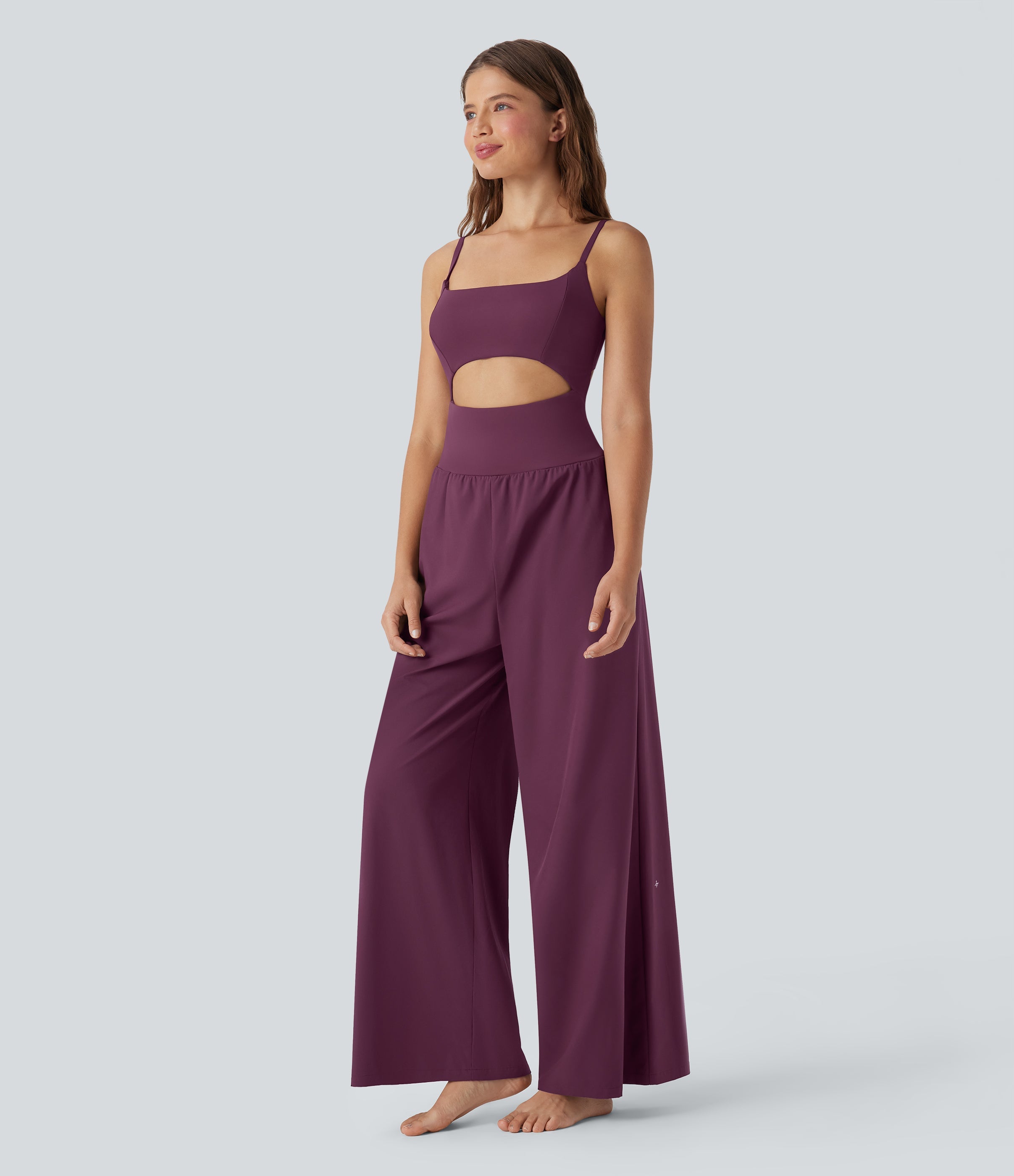 BreezefulTM Cut Out Quick Dry Yoga Jumpsuit with Pockets-Easy Peezy Edition