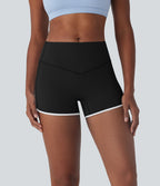 SoftlyZeroTM Airy SoCinched Mid Rise Tummy Control Color Block Cool Touch Yoga Biker Shorts 3''-UPF50+
