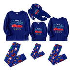 Christmas Family Matching Pajamas-Cozy Blue Pjs Set with "We Are Family Christmas 2025"  Print