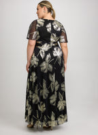 Metallic Pleated Dress