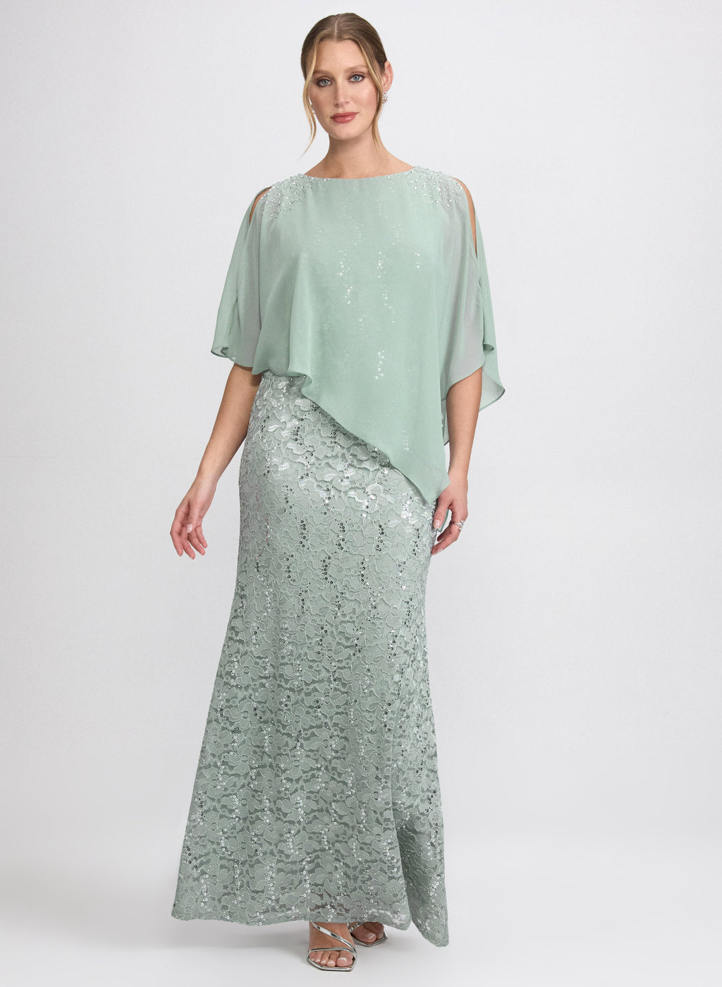 Lace Capelet Overlay Dress
