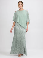 Lace Capelet Overlay Dress