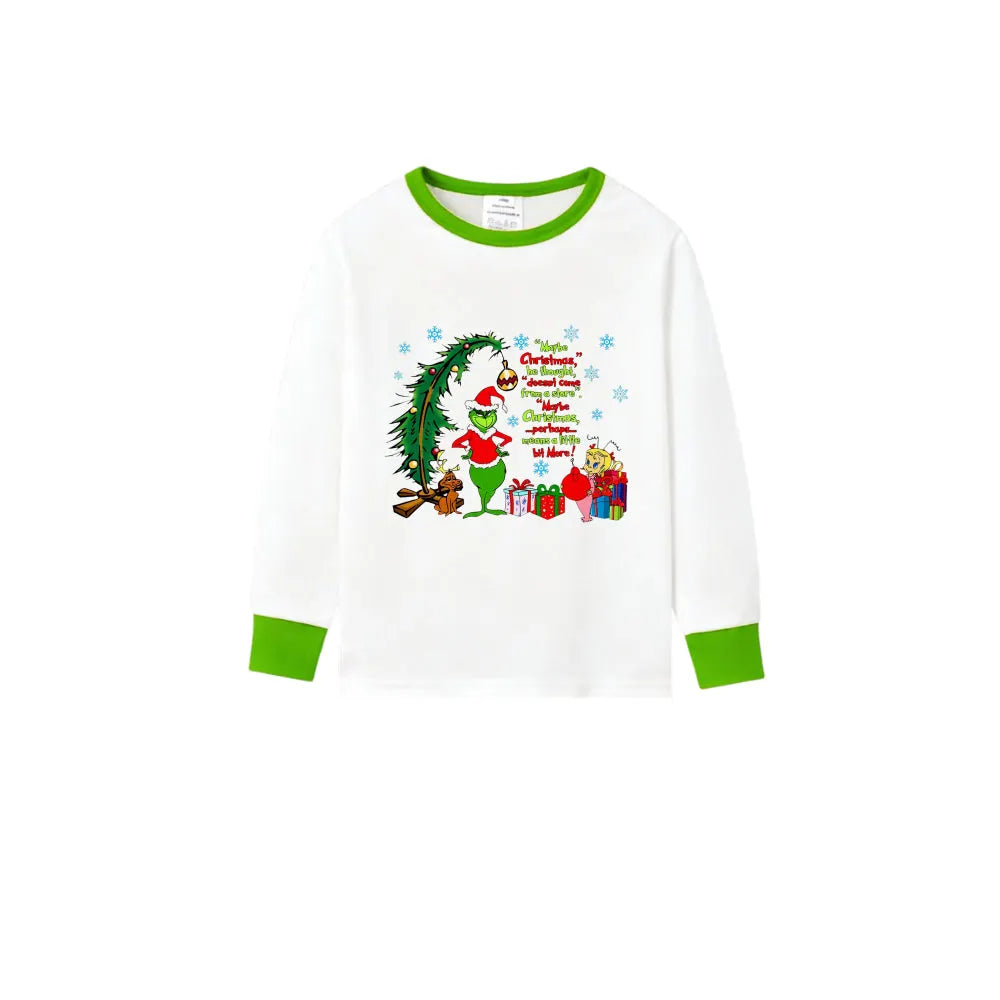 Holiday Family Christmas Pajamas Set With Xmas Character Pattern Design