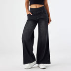 2026🔥FlexTM High Waisted Multiple Pockets Washed Stretchy Knit Casual Bootcut Jeans