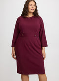 Buttoned-Tab Sheath Dress - Plus