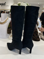 Faux Suede Knee High Stiletto Boots (2 Colours)