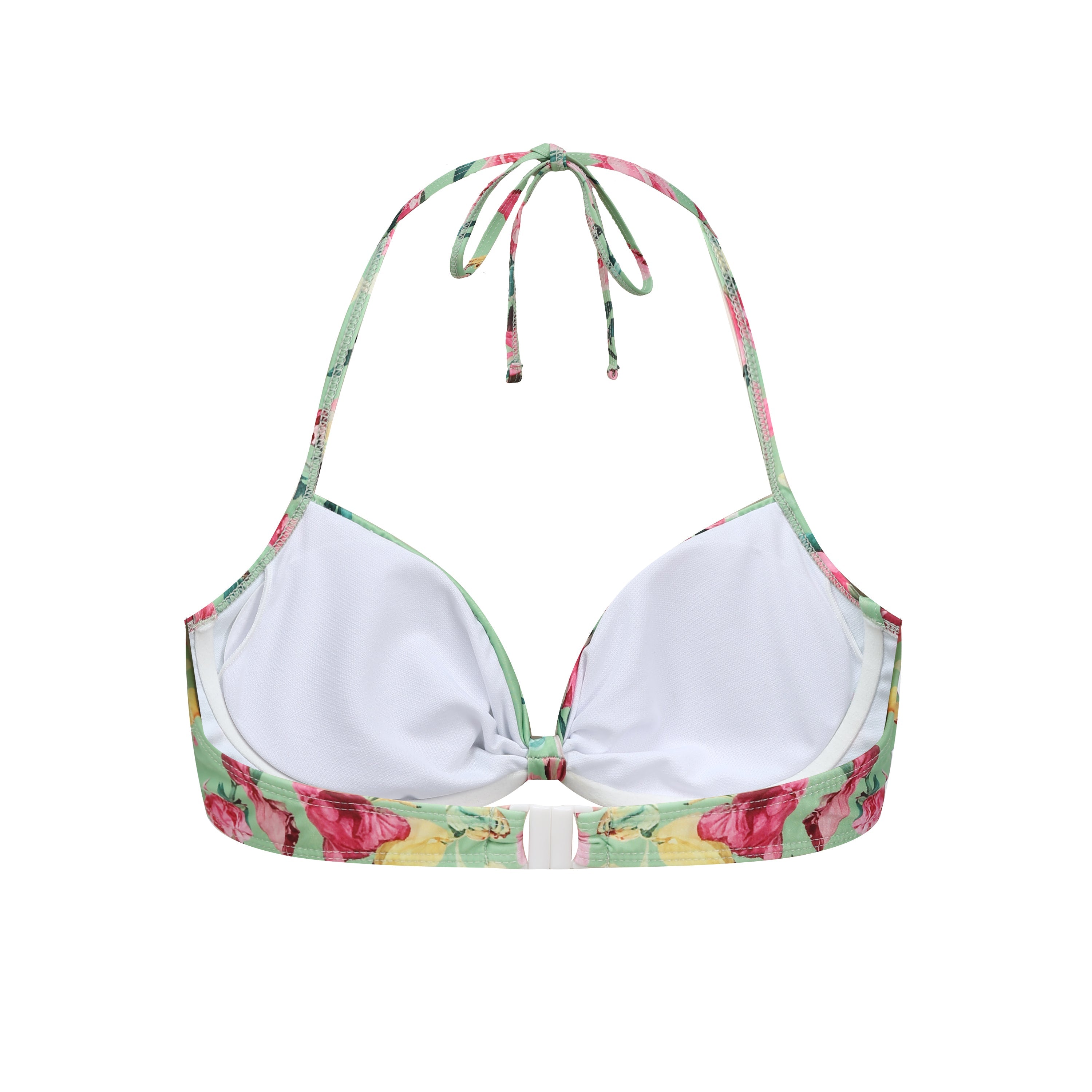 Mint Green & Pink Florals One-Piece Bikini&Skirt