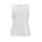 Classic White Sleeveless Crew Neck Top