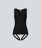 Seamless Flow V Neck Sleeveless Work Shapewear Bodysuit-Easy Peezy Edition