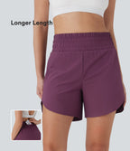 BreezefulTM High Waisted Pockets 2-in-1 Curved Hem Quick Dry Running Shorts 5.5''-Longer Length