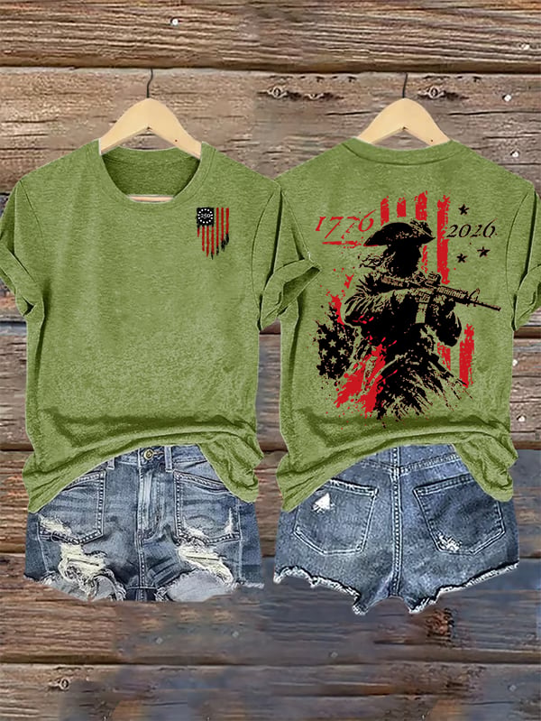 Women's  250th Anniversary Distressed American Flag 2-sided Shirt